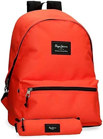Jeans Pepe Unissex Kid's Backpack + Case, laranja, 31x44x17,5 cms
