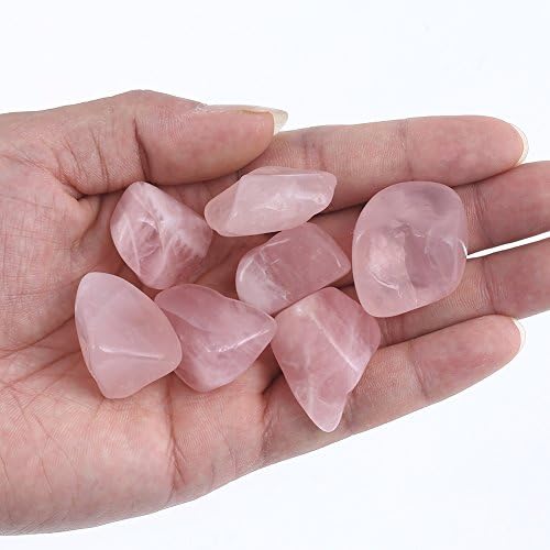 Bingcute 1lb Bulk Tambled Pink Rose Quartz Stones do Brasil - Grande 1 -1,5 + Suprimentos de pedra de pedras polidas naturais
