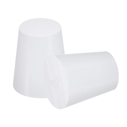 Meccanixity Silicone Rubber cônico Plugue de 32 mm a 42mm branco sólido para revestimento em pó, pintura, anodização, revestimento, jateamento de areia, uso de laboratório 2 peças
