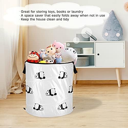 Lazy Panda Pop Up Up Laundry Horse com tampa de cesta de armazenamento dobrável Bolsa de roupas dobráveis ​​para o quarto