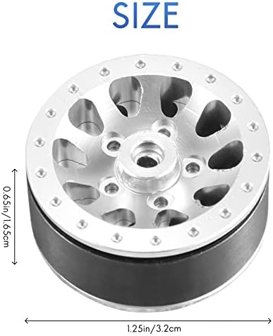 Limnyves 4pcs Metal Beadlock Wheel Hub Rim para C14 C24 B14 B24 B16 B36 MN D90 MN99S RC Atualizações de carro, 2, prata