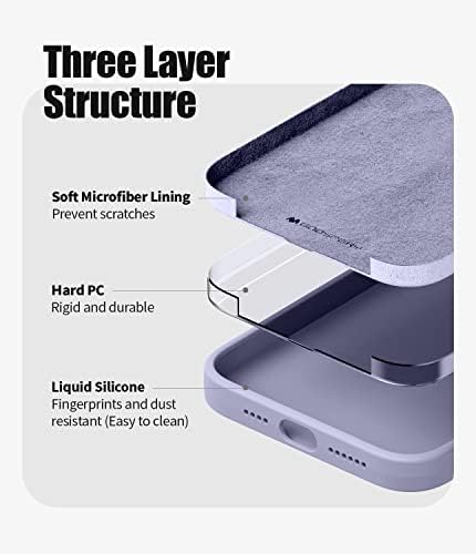 Caixa de silicone líquido de ganso compatível com iPhone 14 Plus, capa de capa à prova de choque de proteção completa da proteção