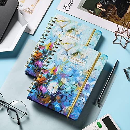 Spiral Journal/Notebook - Lined Journal com bolso interno e capa dura, 8,4 x 6,3, Caderno/diário governou a faculdade, papel grosso premium, encadernação forte de fio duplo, perfeito para escola, escritório e casa