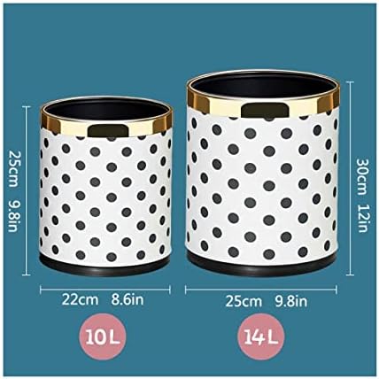 PAIFA DOT Design Lixo lata de banheiro latas de lixo 10L Sem capa Pressões de camada dupla Banheiro de cozinha Escritório de papel