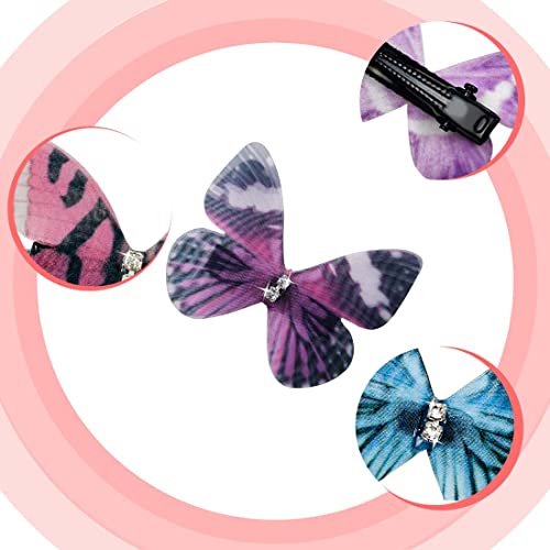 20 PCS CLIPES DE CABELO BORBERFLY Acessórios de cabelo de borboleta impressos Glitter Realistic Colorful Handmade Butterfly Barrettes