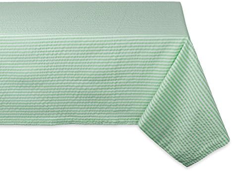 Toca de mesa listrada de algodão DII para casamentos, chuveiros, festas de verão e uso diário, 60x120, verde brilhante e branco