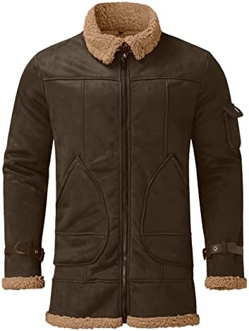 Jaquetas xiaxogool para homens, casaco de tosquinho masculino de camurça faux sherpa forrada de inverno espessa