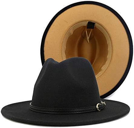 Chapéus e bonés casuais, jazz amplo chapéu de sol ao ar livre chapéu panamá borra de lã de fundo vermelho feltro chapéus