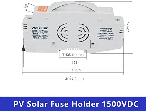 Porta de fusível PV 2set com 10x85m Fusível 1500VDC Alta pressão Limite de corrente Fotovoltaic System Combiner Box