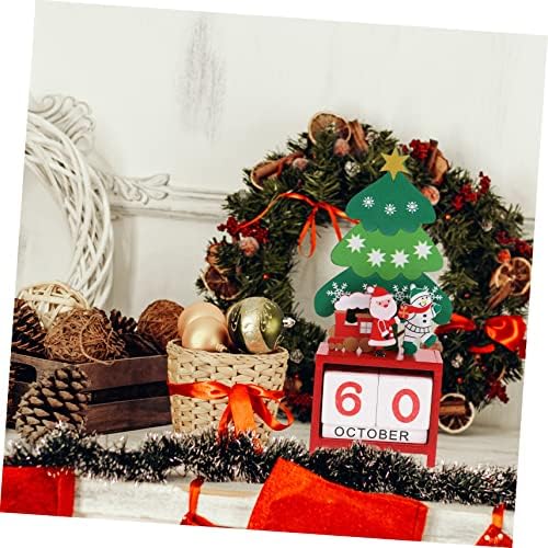 Toyandona Advent Calendar para Mesa de Wooden Mesa de Natal Assinando contagem regressiva calendário advento de natal calendário