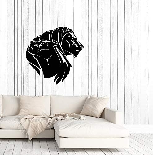 Decalque da parede de vinil e leão e leoa adoram adesivos de animais africanos
