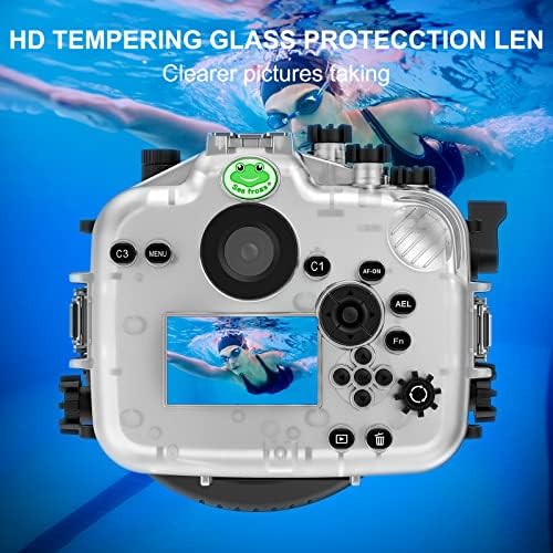 Câmera de câmera à prova d'água dos sapos marítimos Compatível com Sony A7M4 16-35mm IPX8 40M/130 pés de profundidade de mergulho