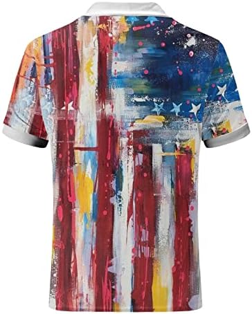 Camisas de pólo de bandeira dos EUA para homens 4 de julho camisetas patrióticas de verão Casual Casual Mangas curtas Túdos