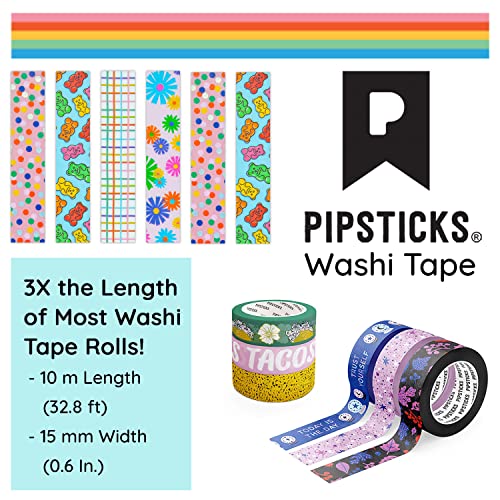 Pipsticks, siga sua fita washi de intuição com papel alumínio, adesivo decorativo para scrapbooks, diários de bala e estacionários,