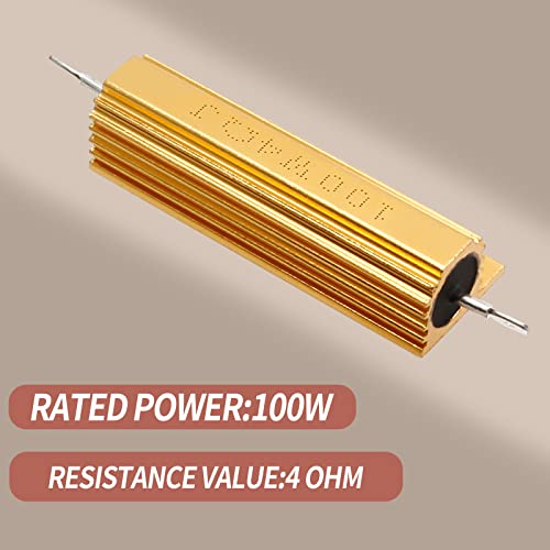 Cionyce 2 pacote 100W 4R Resistor de casca de alumínio ± 5 ％ RX24 Resistor de alta potência Resistor Wirewound Resistor （2 pacote）