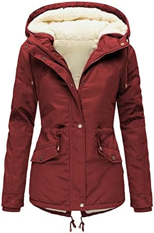 Womens Winter Parka Jackets Parka Faux Fur Coat Collar Capuz Capeled Zip Up Casual Outerwear com bolso
