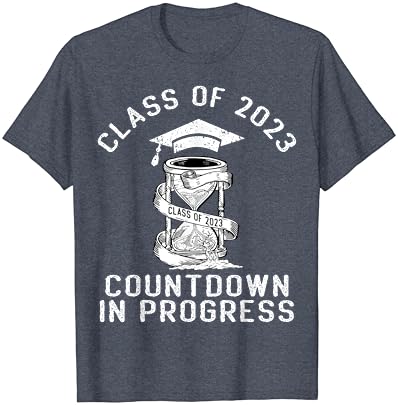 Classe sênior da contagem regressiva de 2023 para a camiseta de presente de graduação