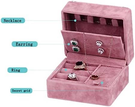 Zsedp portátil jóias femininas organizador de jóias mini jóias exibição de embalagem de embalagem de embalagem de caixa de armazenamento