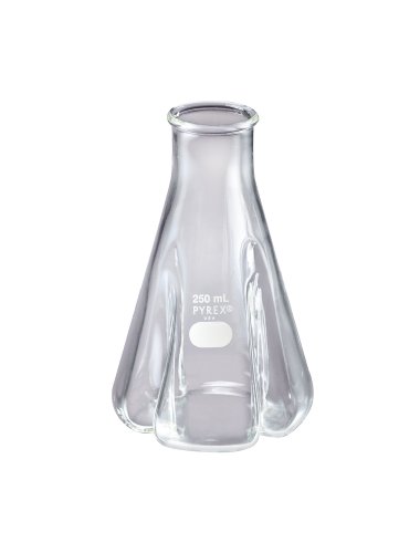 Corning Pyrex Borossilicate Glass Farlim Erlenmeyer com defletores, capacidade de 500 ml