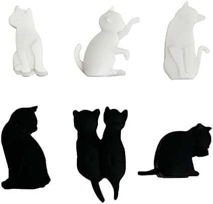 Marcadores de gatos de animais de gato de gato de vidro de camada Charms de gatinha de vidro de vidro 6pcs bebem cozinha