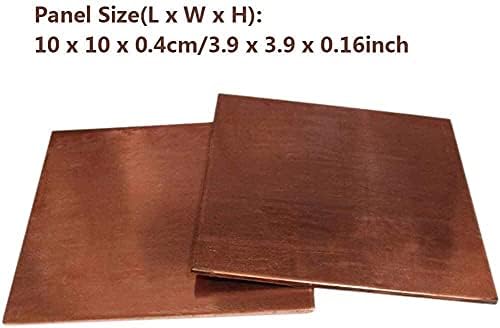 Syzhiwujia Metal Capper Foil Cheol de cobre Metal 99,9% Cu Placa de folha Placa de papel alumínio A organização requintada de superfície lisa, espessura dura e forte 0,16in/4mm, placa de latão de latão
