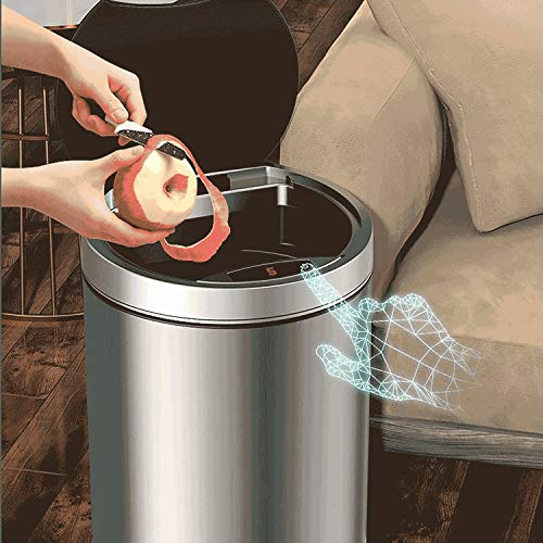 Lixo de indução inteligente cxdtbh pode lixo à prova d'água doméstico com tampa para cozinha e banheiro sala de aço inoxidável