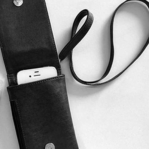 Rússia estilo cinza textura country Padrão de bolsa de carteira de telefone pendurada bolsa móvel bolso preto