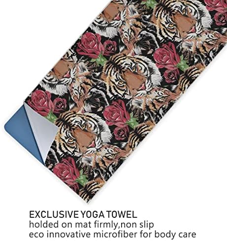 Aunstern Yoga Blanket Tiger-Face-Hipster-Rose-Floral Yoga Towel Yoga Mat Toalha