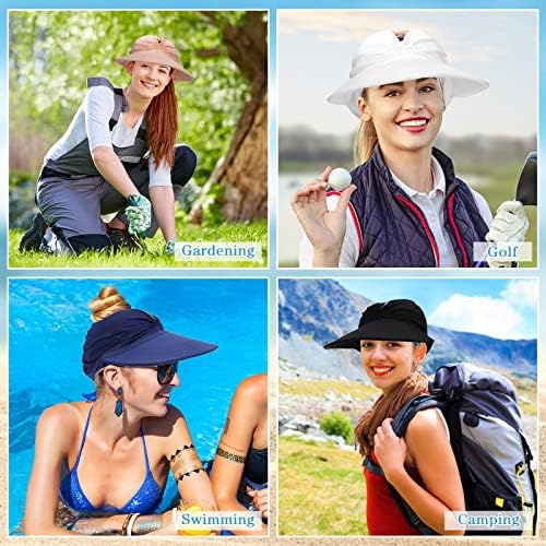 4 PCs Sun Visor Hats Women Sun Hat Brim Summer Summer Protection Beach Hat Hat Cap Sports for Women Golf Hucking