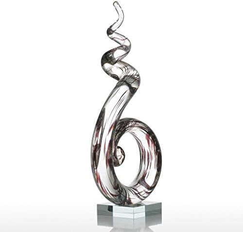 WSSBK abstrato fumaça esculpida de vidro TRUMA escultura de vidro Decoração de ornamento de presente de vidro decoração de origem artesanal