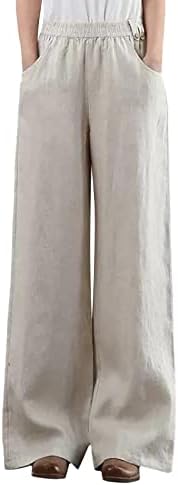 Miashui Women calças casuais mulheres sólidas botão casual bolso de bolso largo