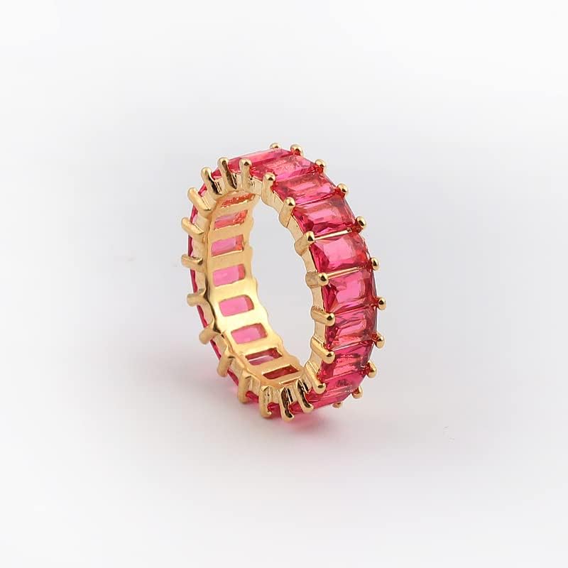 Zboro geométrico arco-íris cobre cúbico anéis de zircônia para mulheres charme 18k ouro anel de cristal de ouro bom jóias