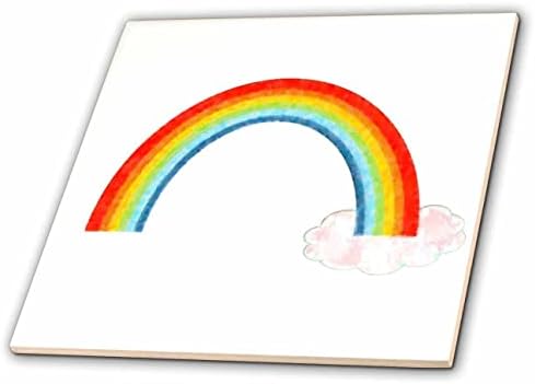 Imagem 3drose de arco -íris pintado na nuvem no estilo de arte impressionista - azulejos