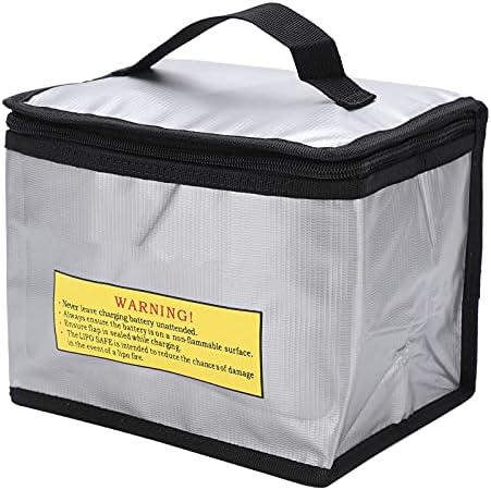 Caixa de transporte de armazenamento do carregador Dilwe, bolsa segura à prova de explosão à prova de incêndio, bolsa de bateria com zíper seguro para armazenamento seguro, saco portátil adequado para proteção de acesso