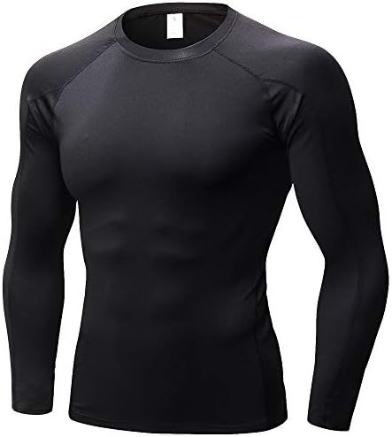 Camisas de compressão masculinas do cargfm ginástica de ginástica longa academia ativa