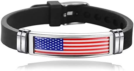 Bracelete de estilo de bandeira nacional Creative USA Travel Saltevenir Gift Personalizado Tecida Sport Silicone Wrist