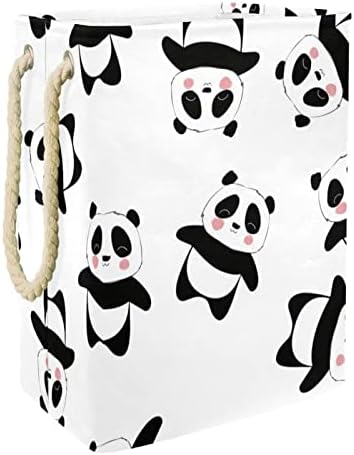 Inomer bebê panda animal chinês animal preto branco grande lavanderia cesto cesta de roupas dobráveis ​​de roupas prejudiciais