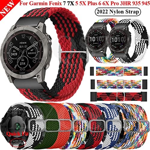 SERDAS 26 22mm Sport Nylon Watchband Wristrap para Garmin Fenix ​​7 7x 6x 6 Pro 5x 5 Epix 3HR Easy Fit Raple Remold