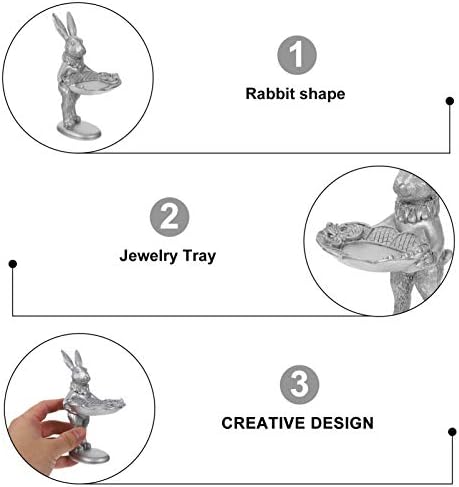 Bandeja de jóias de Veemon 2pcs Exibir armazenamento de pratos de armazenamento Animais Animais Ringos de pé esculturas Brincos Chaves