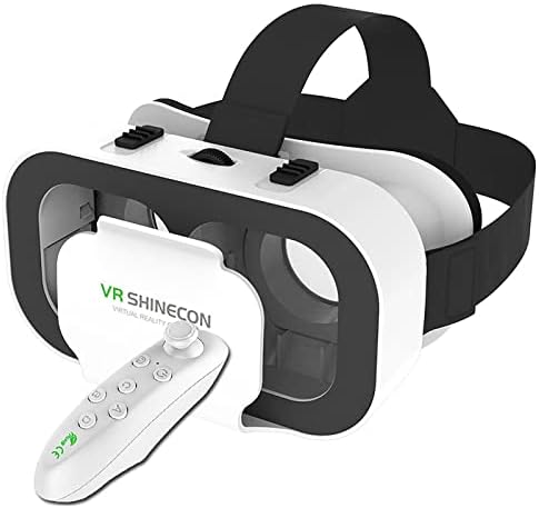 GSPMOLY G05A VR 3D Óculos com controle remoto premium, Capacete 3D de Realidade Virtual, Bluetooth Compatível com IOS/Android System 3D Space Imersive Experience, Adequado para filmes IMAX