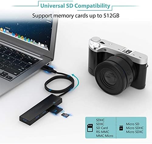 ZSEDP Hub USB 4 Porta USB 2.0 Porta PC Tablet portátil OTG Alumínio USB Acessórios para cabo USB