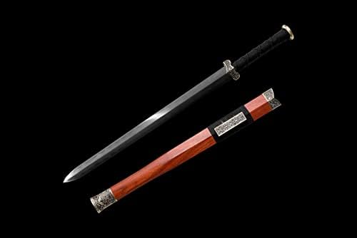 Lyuesword Mão cheia forjada argila de espada chinesa temperada Dinastia de aço dobrado Dinastia Jian Copper