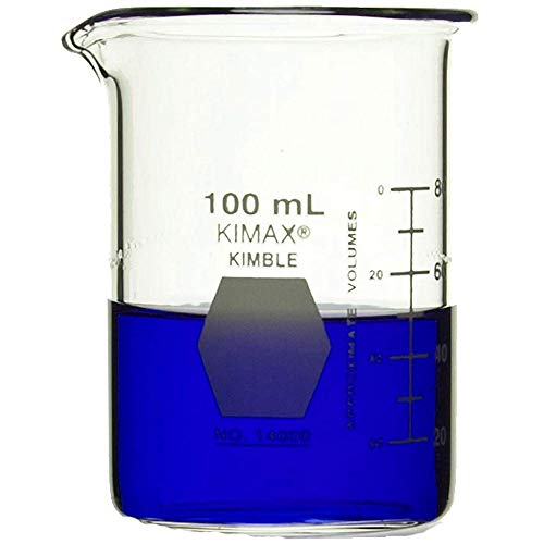 Kimble Kimax 14000-600, 600 ml de baixa forma de vidro Griffin, escala dupla, graduada