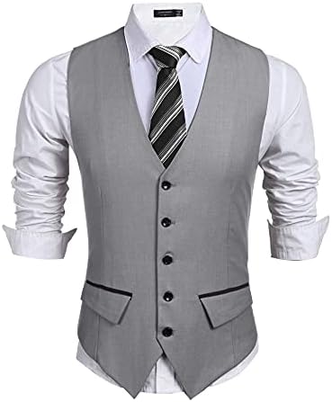 Coofandy Men's Business Suit colete Slim Fit Dress Vestre