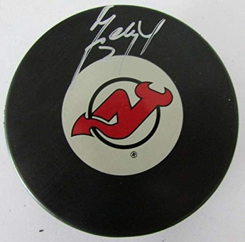 Marek Zidlicky New Jersey Devils Autografou/Signed Devils Logo Puck JSA 144577 - Pucks NHL autografados