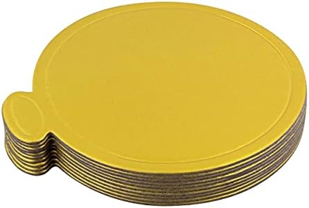 Spec101 Mini placas de bolo redondo a granel 100pk - tambor de bolo de 3,5 polegadas Placas de base de papelão dourado redondo