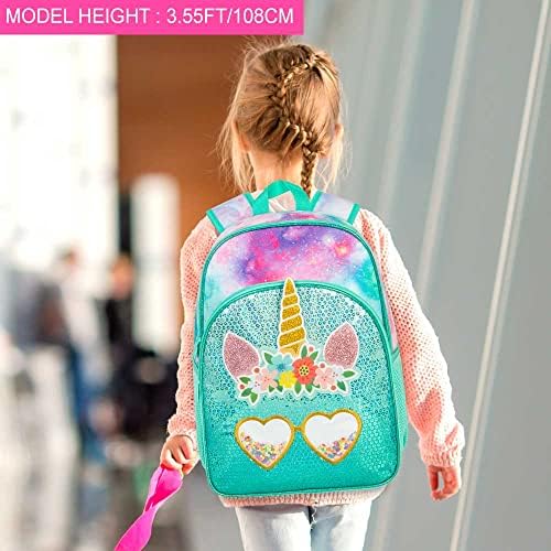 Mochila de meninas de Zlyert 3pcs, lantejoulas de lantejoulas de lantejoulas para estudantes de pré -escola do ensino