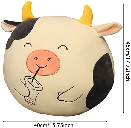 Segtjazv Pillow de pelúcia de vaca fofa, 7,7 polegadas de pelúcia de pelúcia de pelúcia, estampa de vaca 3d kawaii luxuoso para