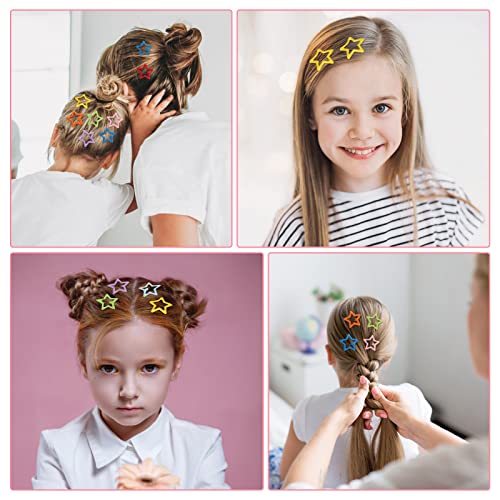 30 PCs Star em forma de cabelos de cabelos de metal em forma de barretas para meninas crianças não prateadas Acessórios de cabelo fofos de cor