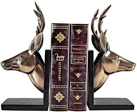 Xiaoheshop Livros para os livros de mesa e estantes de livros de resinas em estilo europeu, suportes para livros de bronze,